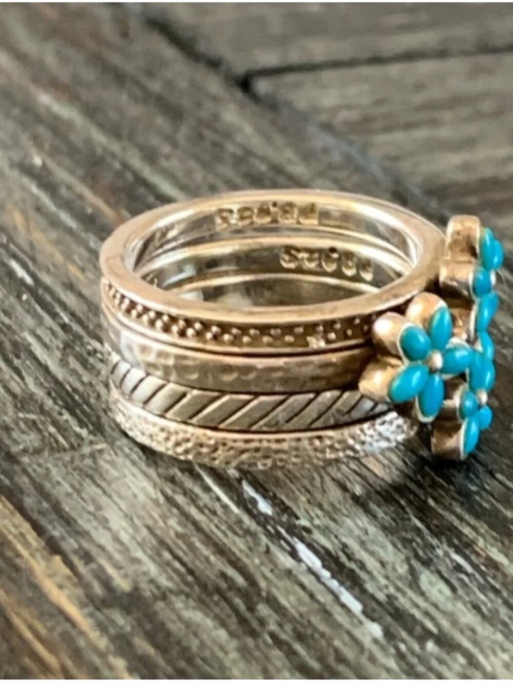 Sundance Catalog - Turquoise Bouquet Ring Set. Size 4. - Picture 3 of 3